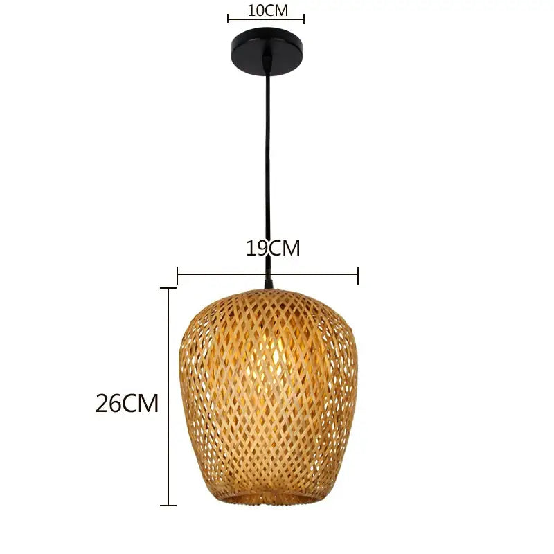 Hand knitted chinese style bamboo pendant light for dining room