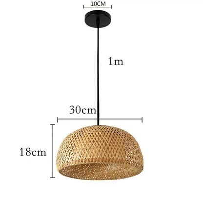 Hand knitted chinese style bamboo pendant light for dining room