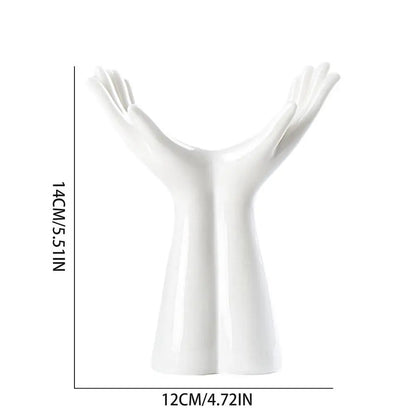 DecorBites™ Hand Shaped Porcelain Flower Vase Home Decor