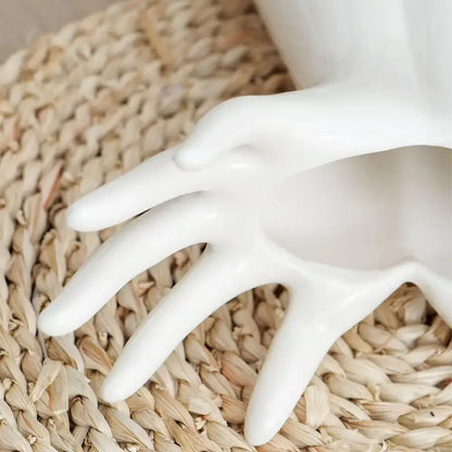 Modern white human hand flower vase living room home decor