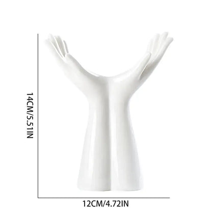 Modern white human hand flower vase living room home decor