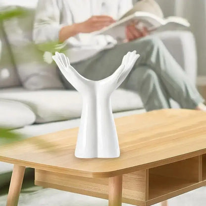 Modern white human hand flower vase living room home decor