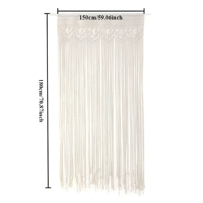 Boho cream macrame door curtain wall hanging for living room