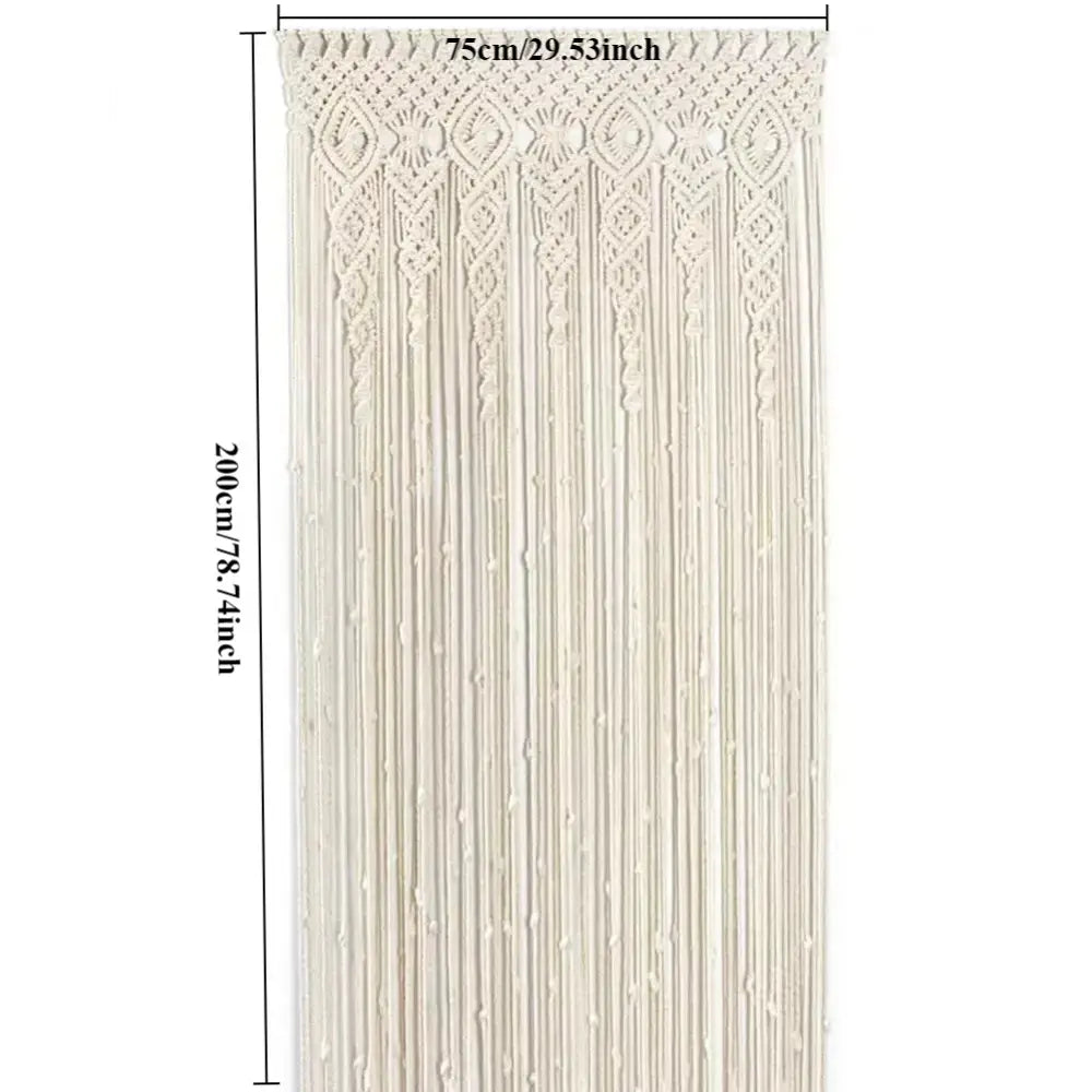 Boho cream macrame door curtain wall hanging for living room