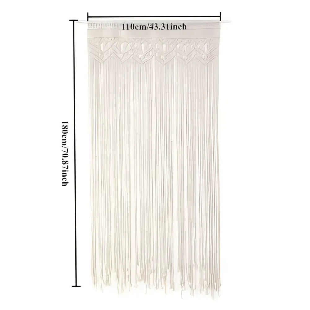 Boho cream macrame door curtain wall hanging for living room