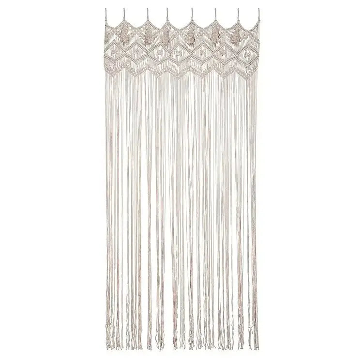 Boho cream macrame door curtain wall hanging for living room