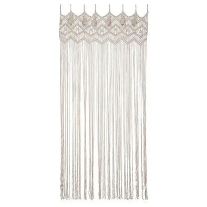 Boho cream macrame door curtain wall hanging for living room