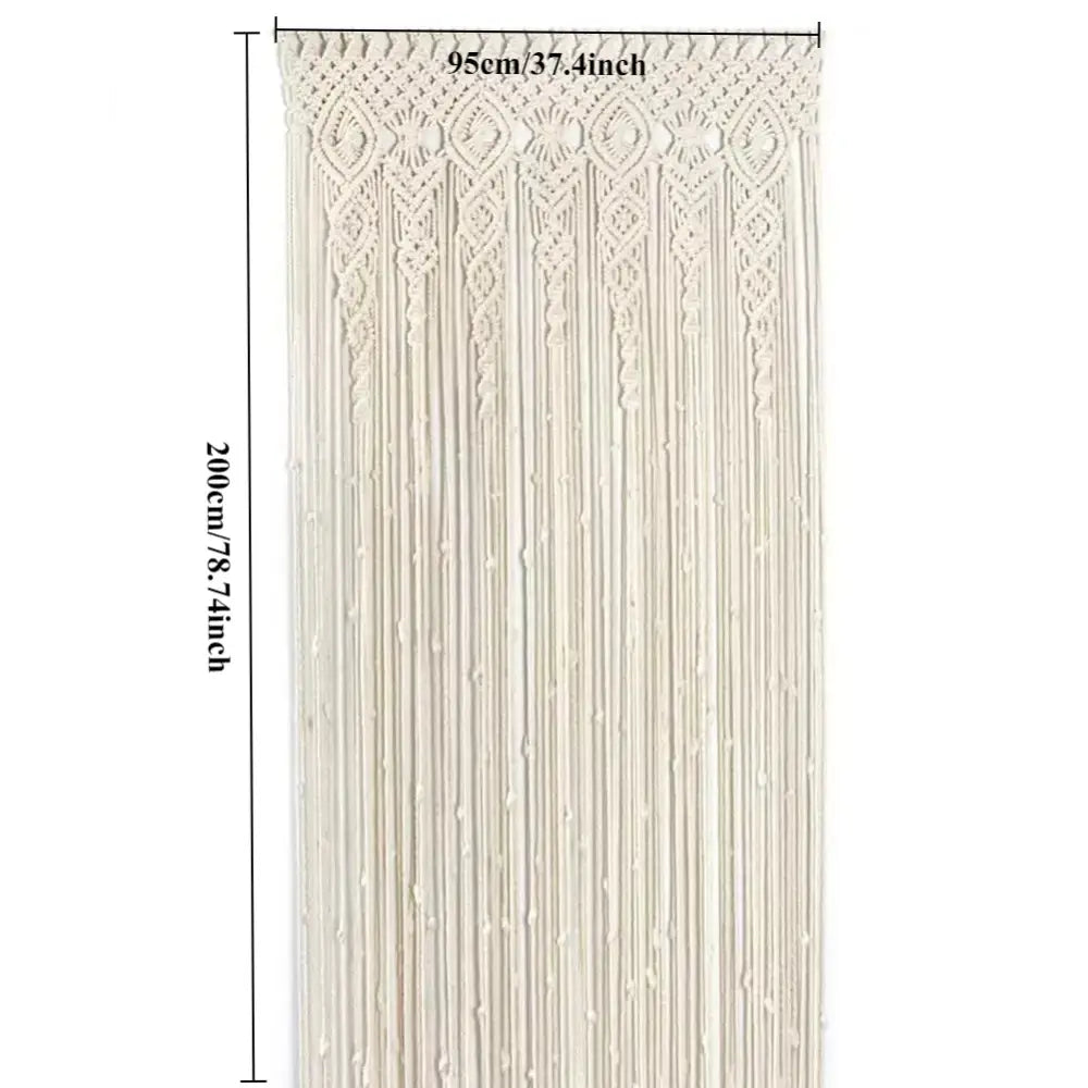 Boho cream macrame door curtain wall hanging for living room