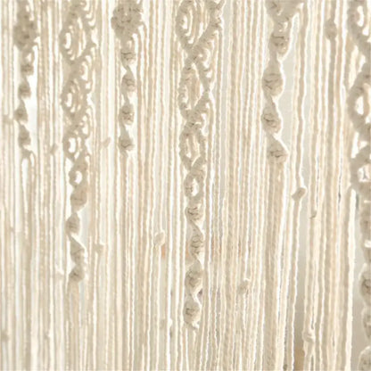 Boho cream macrame door curtain wall hanging for living room