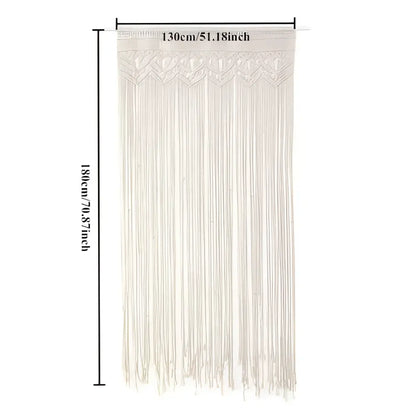 Boho cream macrame door curtain wall hanging for living room