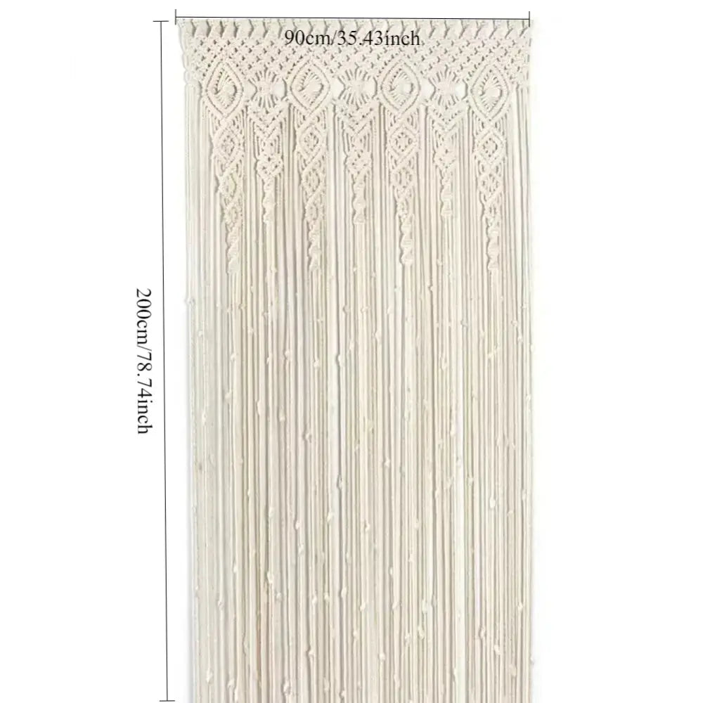 Boho cream macrame door curtain wall hanging for living room