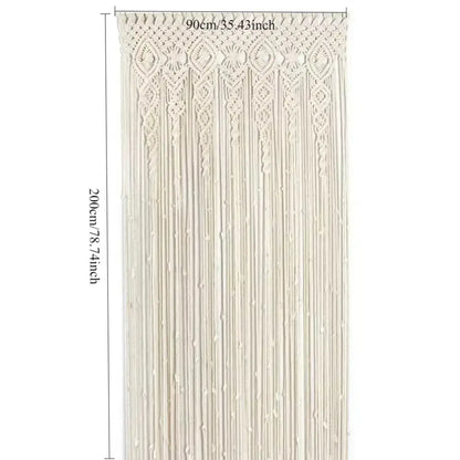Boho cream macrame door curtain wall hanging for living room
