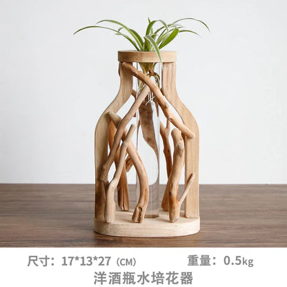 DecorBites™ Handcrafted Wooden Vase for Creative Home Decor
