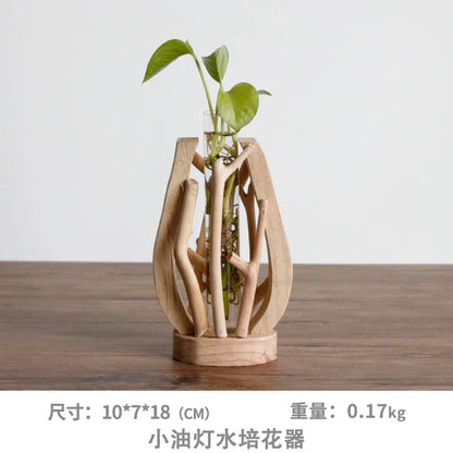 DecorBites™ Handcrafted Wooden Vase for Creative Home Decor