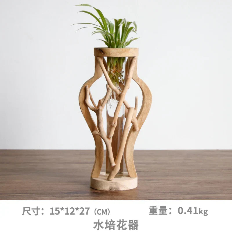 DecorBites™ Handcrafted Wooden Vase for Creative Home Decor