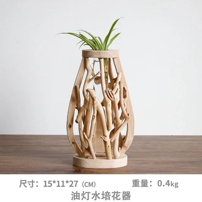 DecorBites™ Handcrafted Wooden Vase for Creative Home Decor