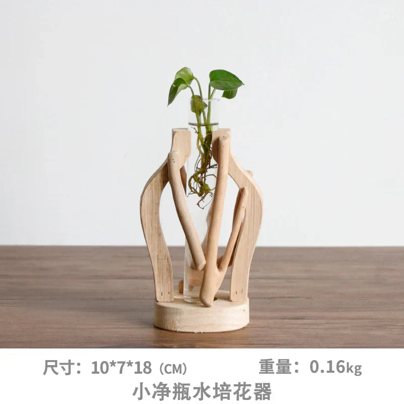 DecorBites™ Handcrafted Wooden Vase for Creative Home Decor