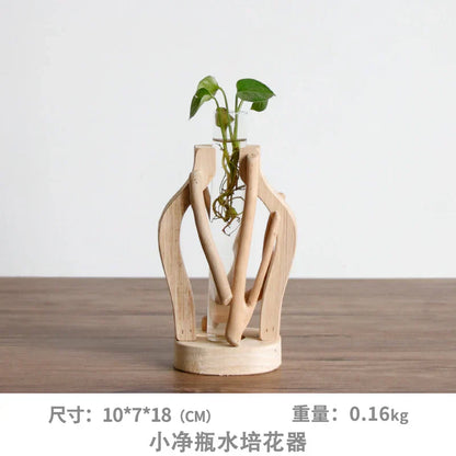DecorBites™ Handcrafted Wooden Vase for Creative Home Decor