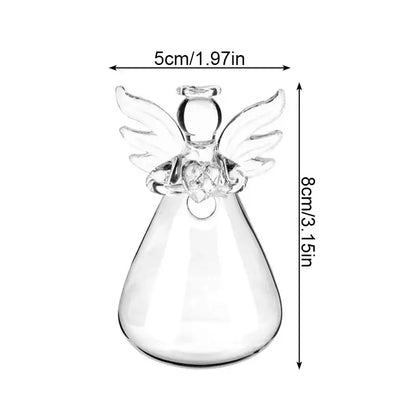 Clear glass angel vase living room home decor