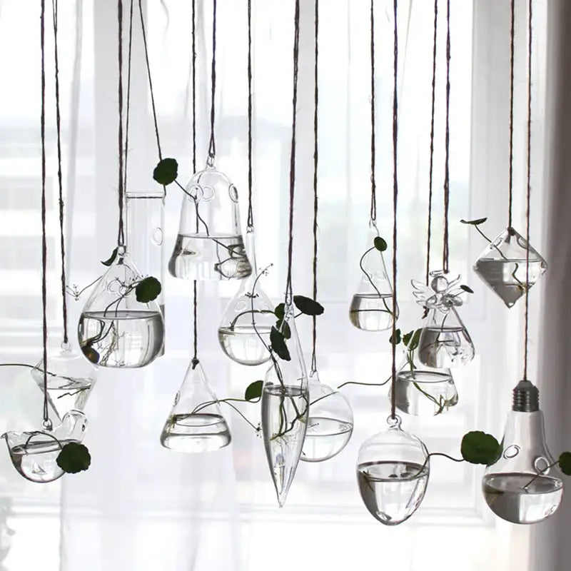 Clear glass angel vase living room home decor