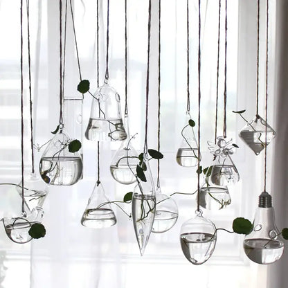 Clear glass angel vase living room home decor