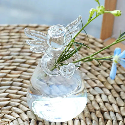 Clear glass angel vase living room home decor