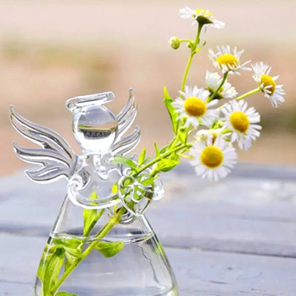 Clear glass angel vase living room home decor