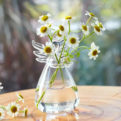 Clear glass angel vase living room home decor