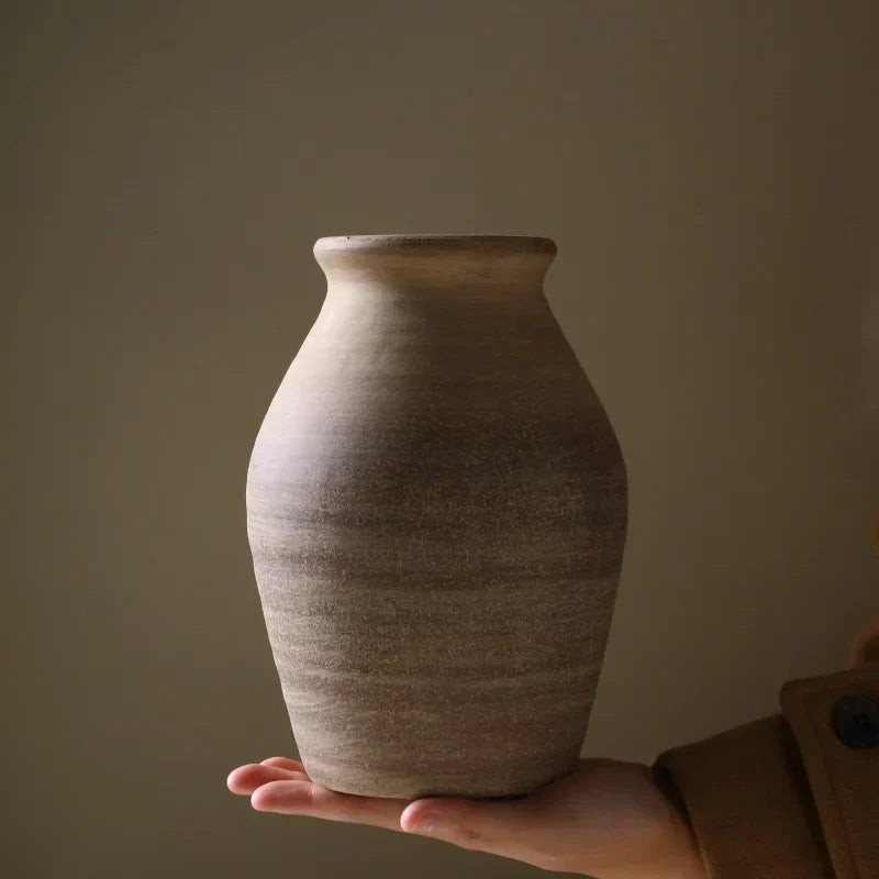 DecorBites™ Handmade Ceramic Vase Retro Style Home Decoration