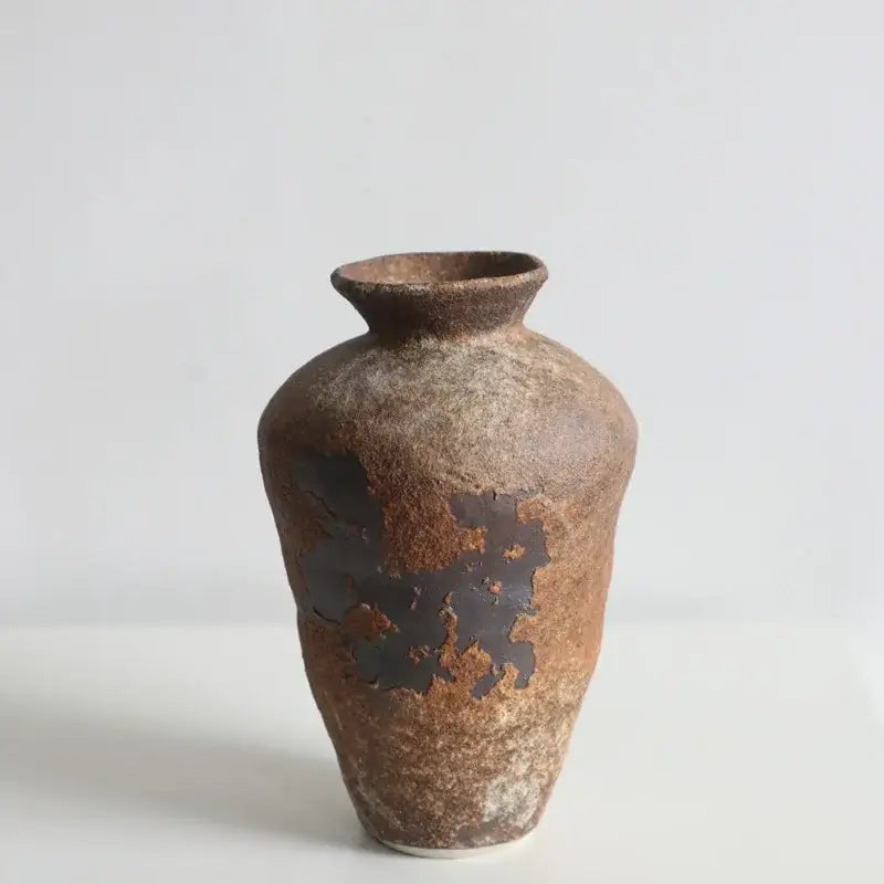 Rustic brown handmade ceramic vases living room zen decor