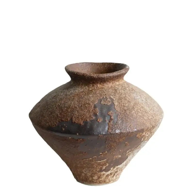 Rustic brown handmade ceramic vases living room zen decor