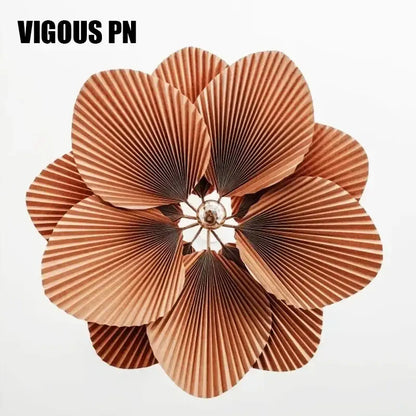 handmade floral chandelier brown wooden dining room light
