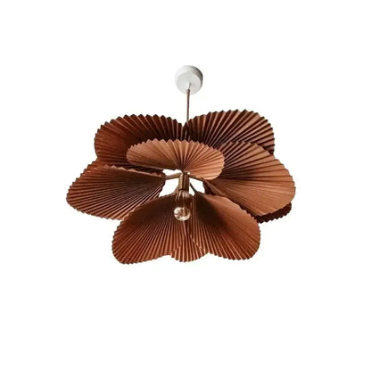 handmade floral chandelier brown wooden dining room light