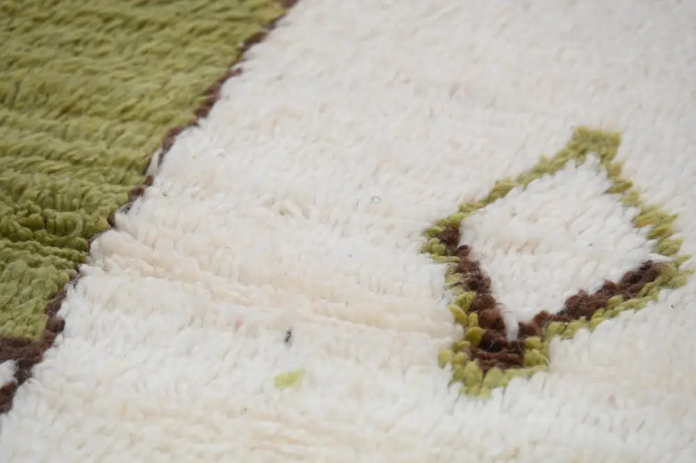 Handmade moroccan azilal rug cream and olive living room decor