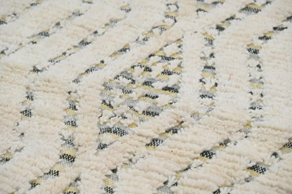 Handmade moroccan azilal rug 240x155cm cream & brown bedroom decor