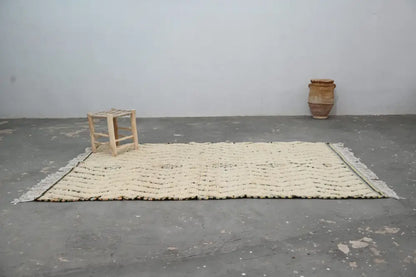 Handmade moroccan azilal rug 240x155cm cream & brown bedroom decor