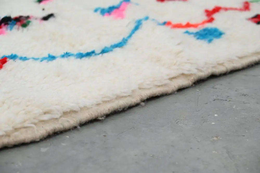 Handmade moroccan azilal rug colorful geometric bedroom carpet