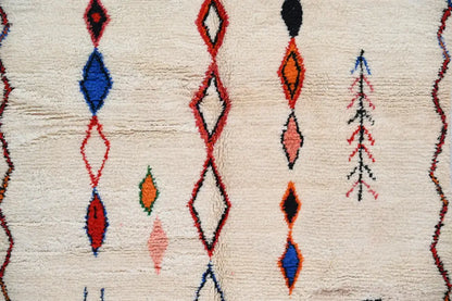 Beige geometric handmade moroccan azilal rug living room decor