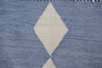Handmade gray & cream geometric azilal rug 306x177cm living room decor