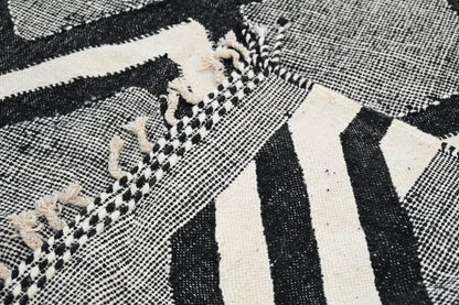 Handmade traditional azilal rug black & white living room decor