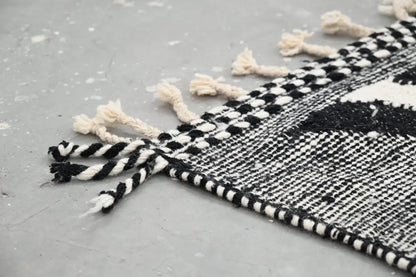 Handmade traditional azilal rug black & white living room decor