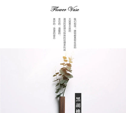 DecorBites™ Handmade Nordic Wooden Wall Vase for Plants