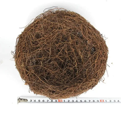 Rustic brown rattan bird nest with eggs living room decor garden set