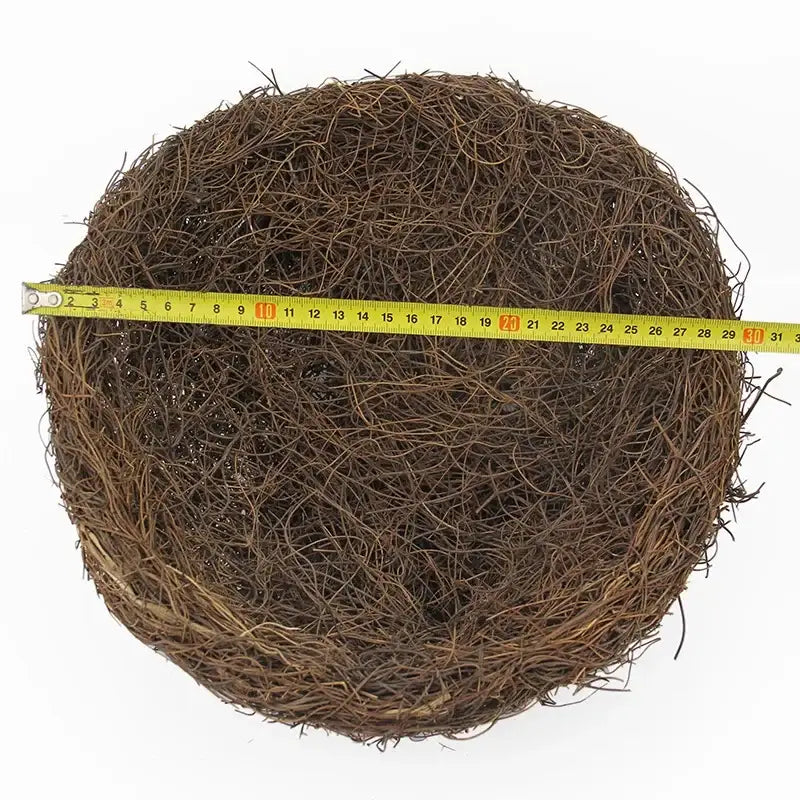 Rustic brown rattan bird nest with eggs living room decor garden set
