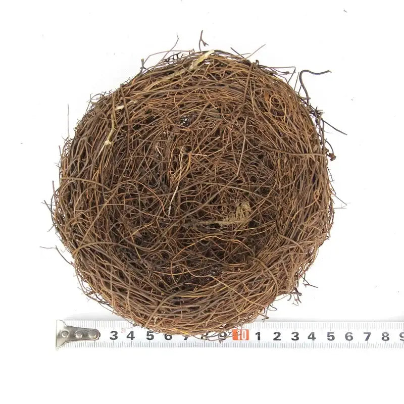 Rustic brown rattan bird nest with eggs living room decor garden set