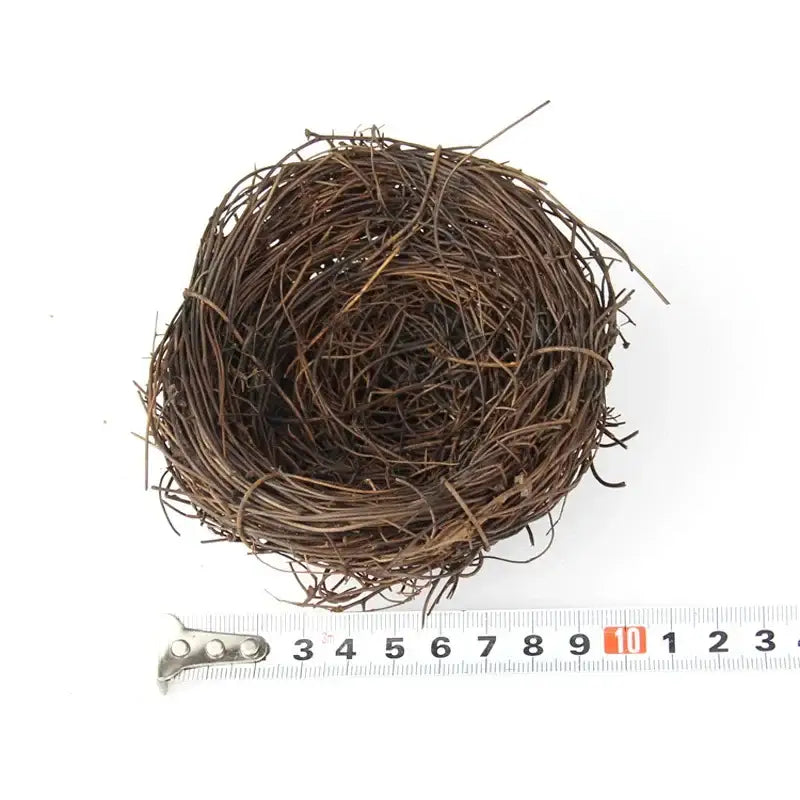 Rustic brown rattan bird nest with eggs living room decor garden set