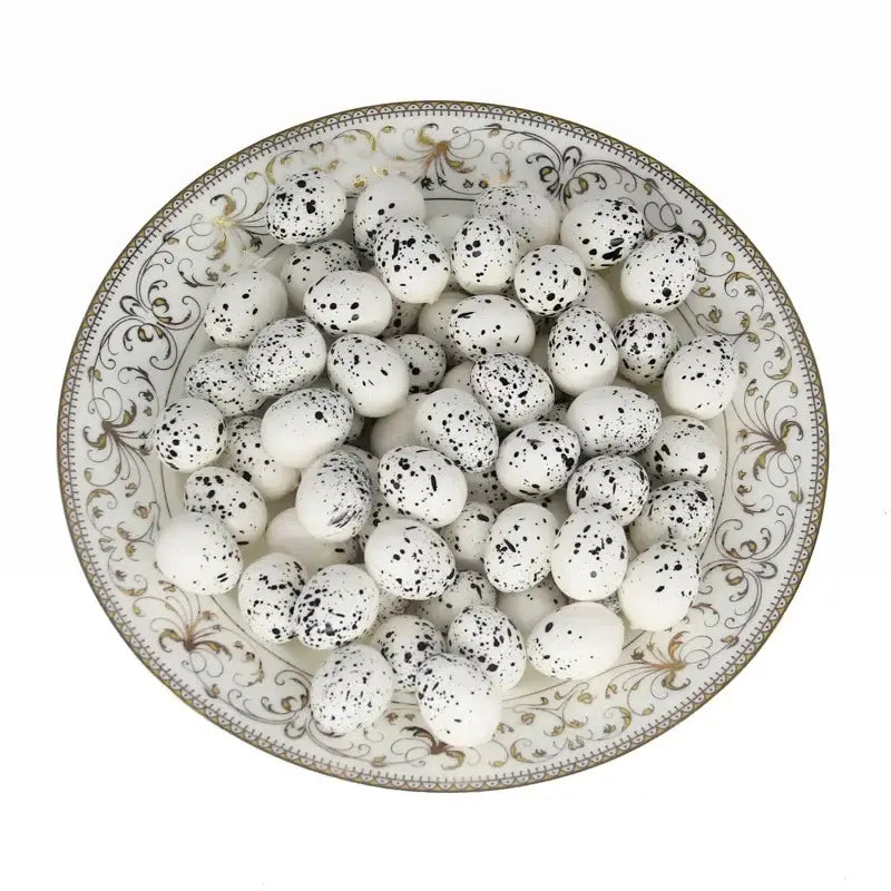 Rustic brown rattan bird nest with eggs living room decor garden set