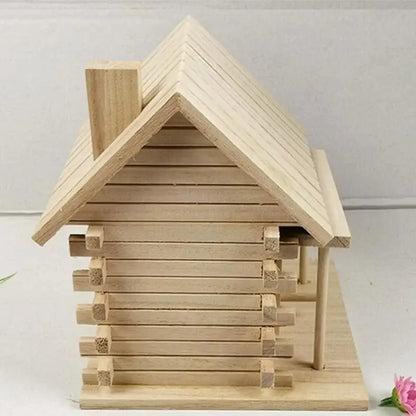 Rustic log cabin handmade wooden bird nest box garden decor