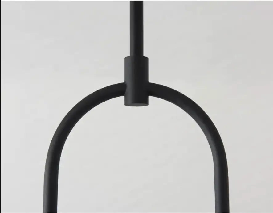 Minimalist black hanging lights with frosted glass for dining room