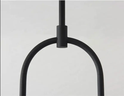 Minimalist black hanging lights with frosted glass for dining room